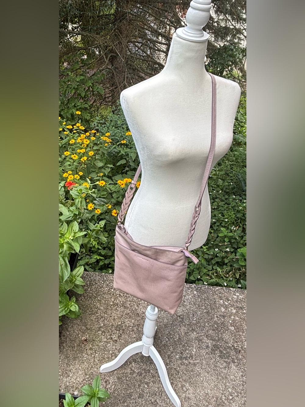 Lucky Brand Ella Adjustable Strap Pink Crossbody Bag with Braided Strap CUTE 🥰
